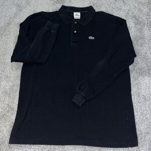 All black alligator Lacoste winter summer LS style golf polo shirt men’s 8 XL